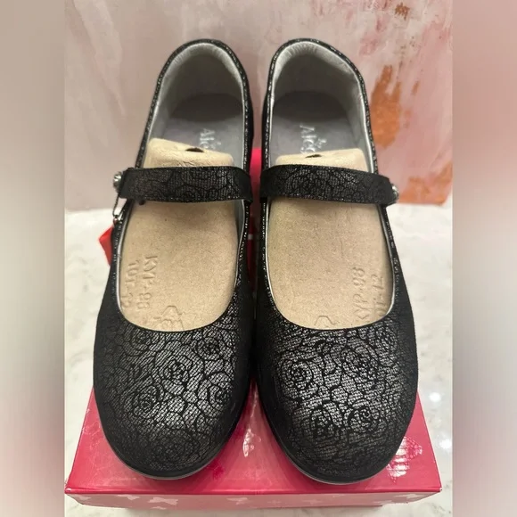 Alegria Flair Pewter Florette Mary Jane Wedge Pumps Women's Size 12/EU 42